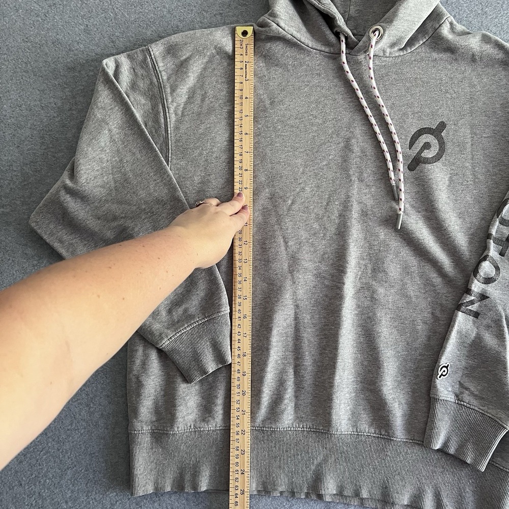 Peloton Men's Hoodie Size L Gray Pullover Logo Drawstring Activewear Cotton - Picture 10 of 14